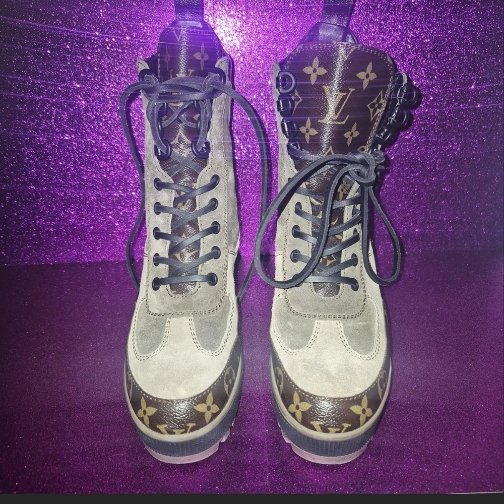 Louis Vuitton Women's Brown and Gray Boots